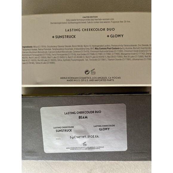 Merle Norman Lasting Cheek Color Duo Beam mirrored compact New w Box pink & nude - Picture 6 of 7